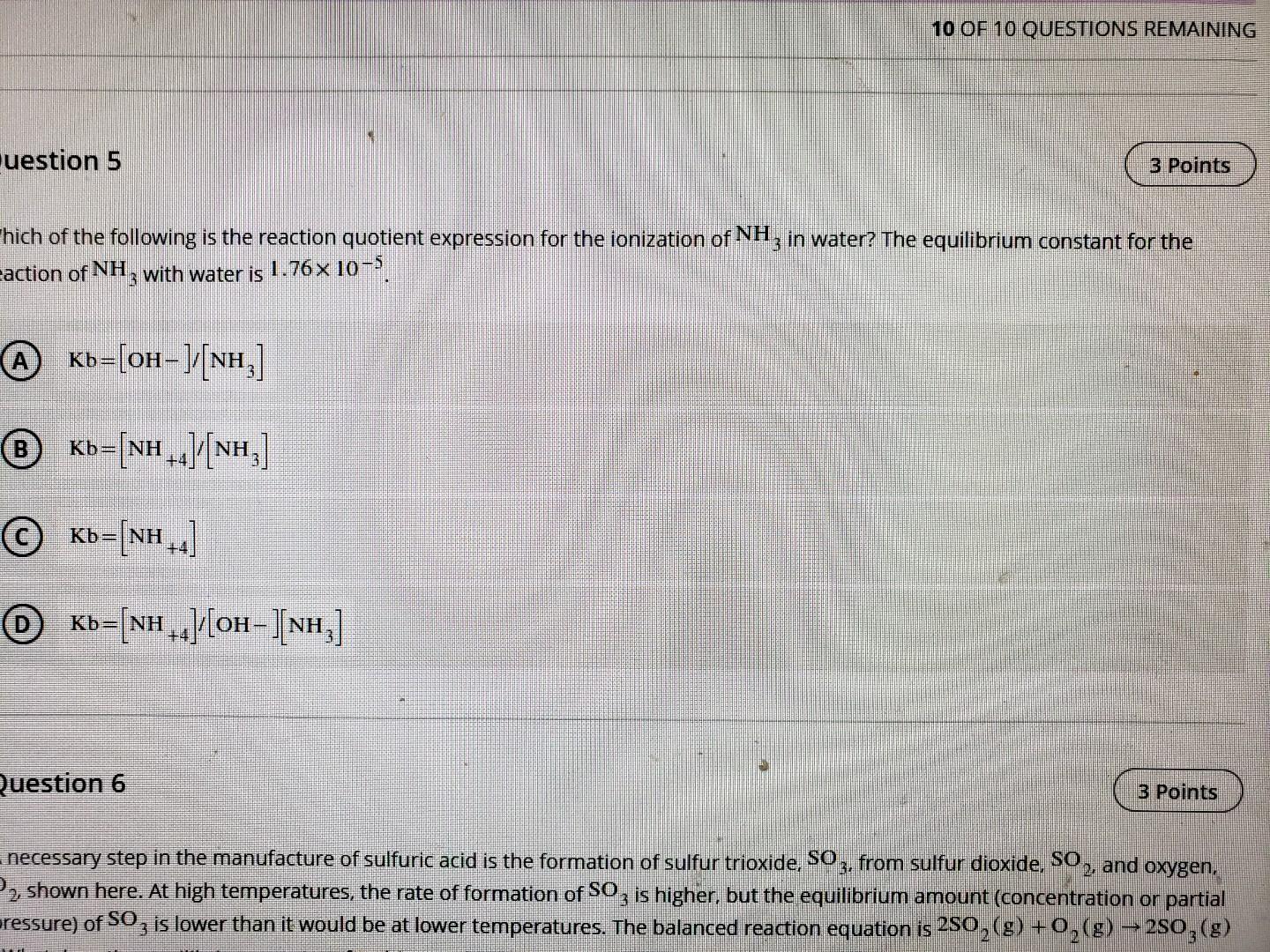 Question 9 If You Observe The Following Reaction At Equilibrium It Is Possible To Tell Whether The Reaction Started Wit 4