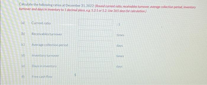 Uli Corporation Statement Of Financial Position December 31 2022 2021 Cash 24 800 31 300 Receivables Net 65 000 59 6 3