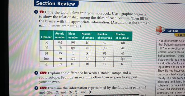 Section Review O Copy The Table Below Into Your Notebook Use A Graphic Organizer To Show The Relationship Among The Tit 1