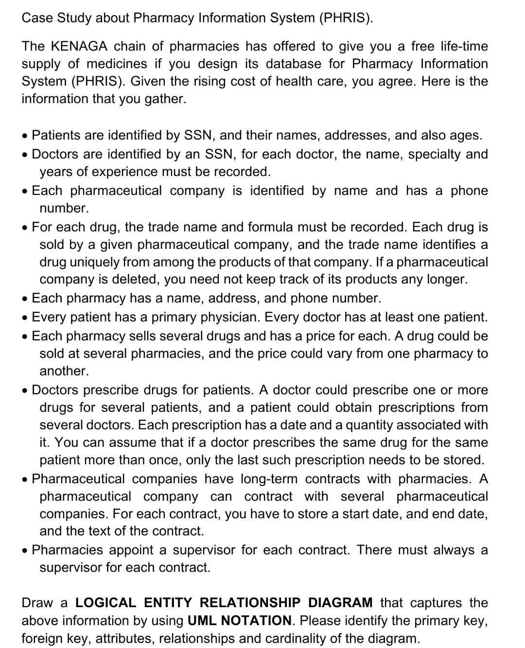 Case Study About Pharmacy Information System Phris The Kenaga Chain Of Pharmacies Has Offered To Give You A Free Life 1