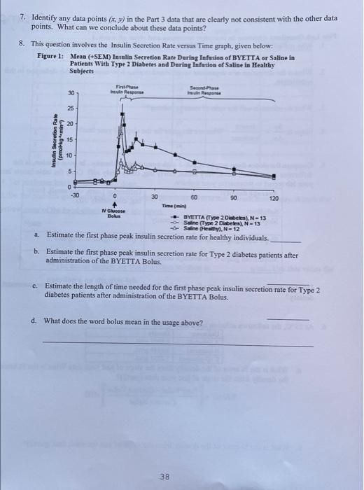 7 Identify Any Data Points X Y In The Part 3 Data That Are Clearly Not Consistent With The Other Data Points What C 1