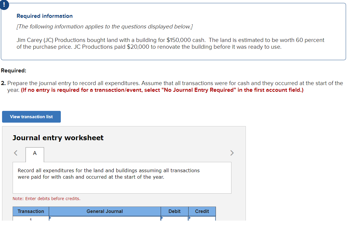 Required Information The Following Information Applies To The Questions Displayed Below Jim Carey Jc Productions 1