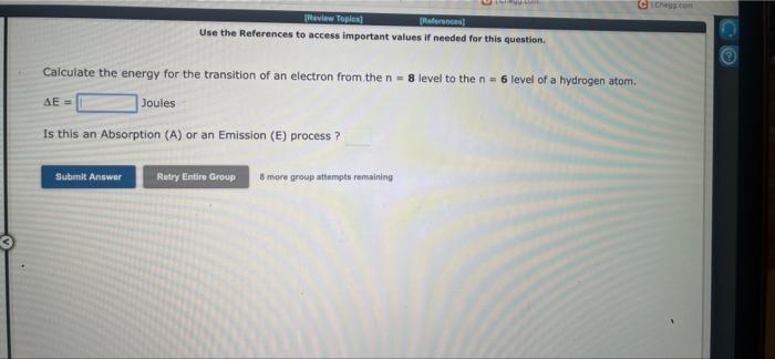Review Topics References Use The References To Access Important Values If Needed For This Question Visible Light Has 3