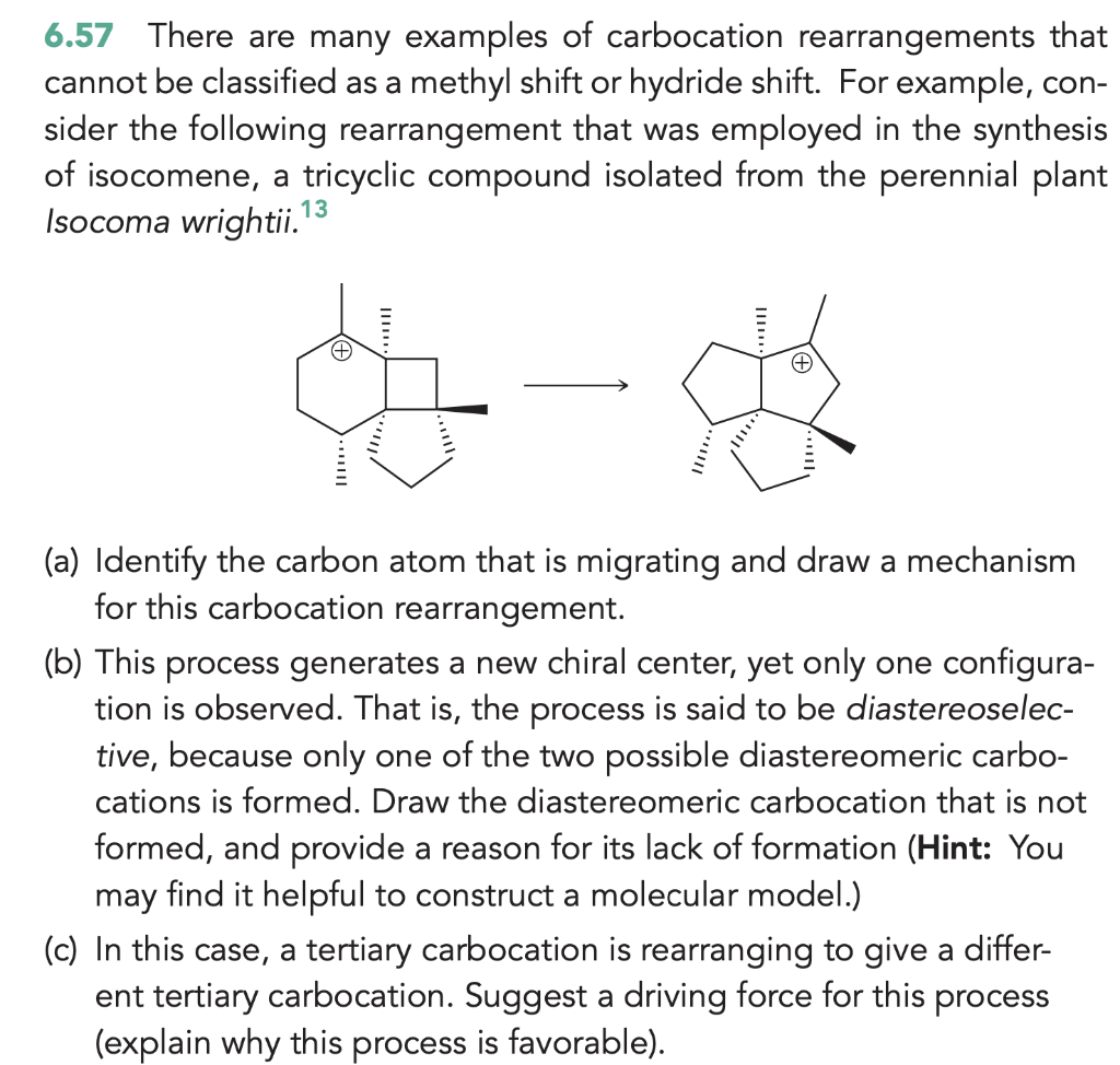 6 57 There Are Many Examples Of Carbocation Rearrangements That Cannot Be Classified As A Methyl Shift Or Hydride Shift 1