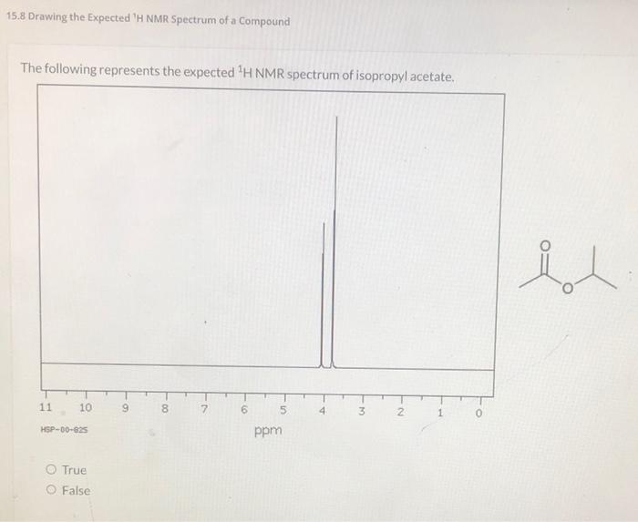 15 8 Drawing The Expected H Nmr Spectrum Of A Compound The Following Represents The Expected H Nmr Spectrum Of Isoprop 5
