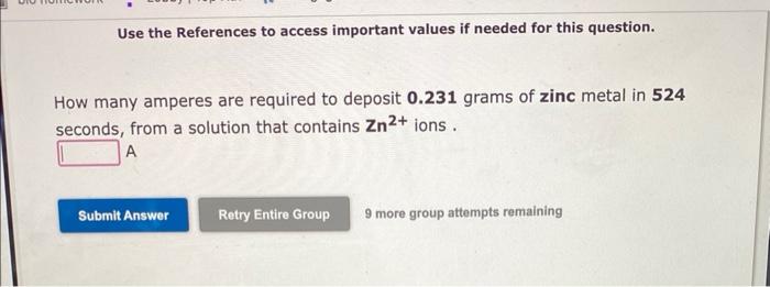 Use The References To Access Important Values If Needed For This Question How Many Amperes Are Required To Deposit 0 28 2