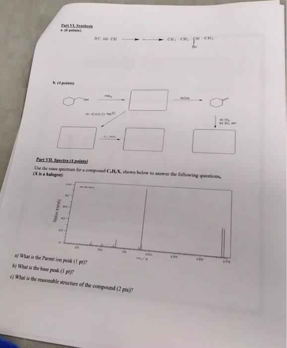 Part Vi Synthesis A 6 Points B 4 Points Redive Testy 100 Oh H Ch Par H Cbc N Lonel Part Vii Spectra 4 Point 1