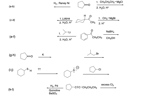 Finish The Following Reactions 1