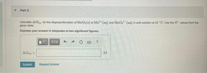 Calculate Ag And K For Each Reaction Rxn The Following Table Shows Standard Electrode Potentials For A Number Of Half R 5