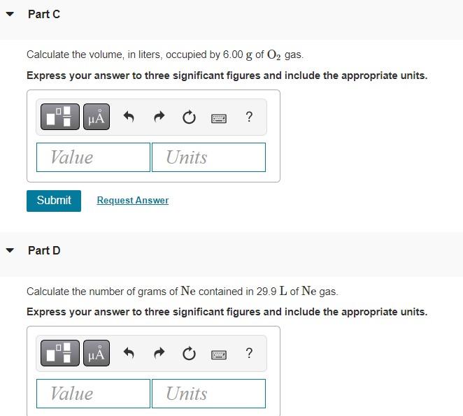 Use The Molar Volume To Calculate Each Of The Following At Stp Part A Calculate The Number Of Moles Of Co In 6 40 L Of 2