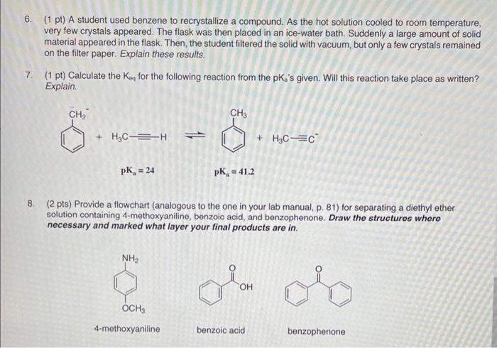 1 2 Pts 4 8 Grams Of A Compound Containing Mithril Is Dissolved In 60 Ml Of Water The Partition Coefficient For The 2