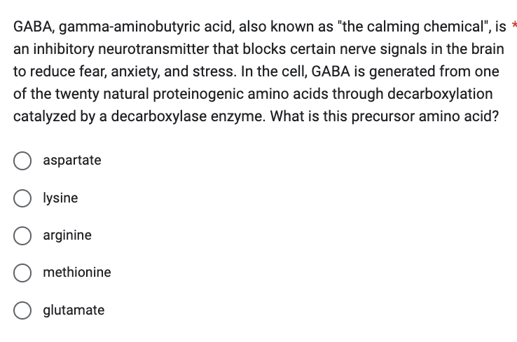 Gaba Gamma Aminobutyric Acid Also Known As The Calming Chemical Is An Inhibitory Neurotransmitter That Blocks Certa 1