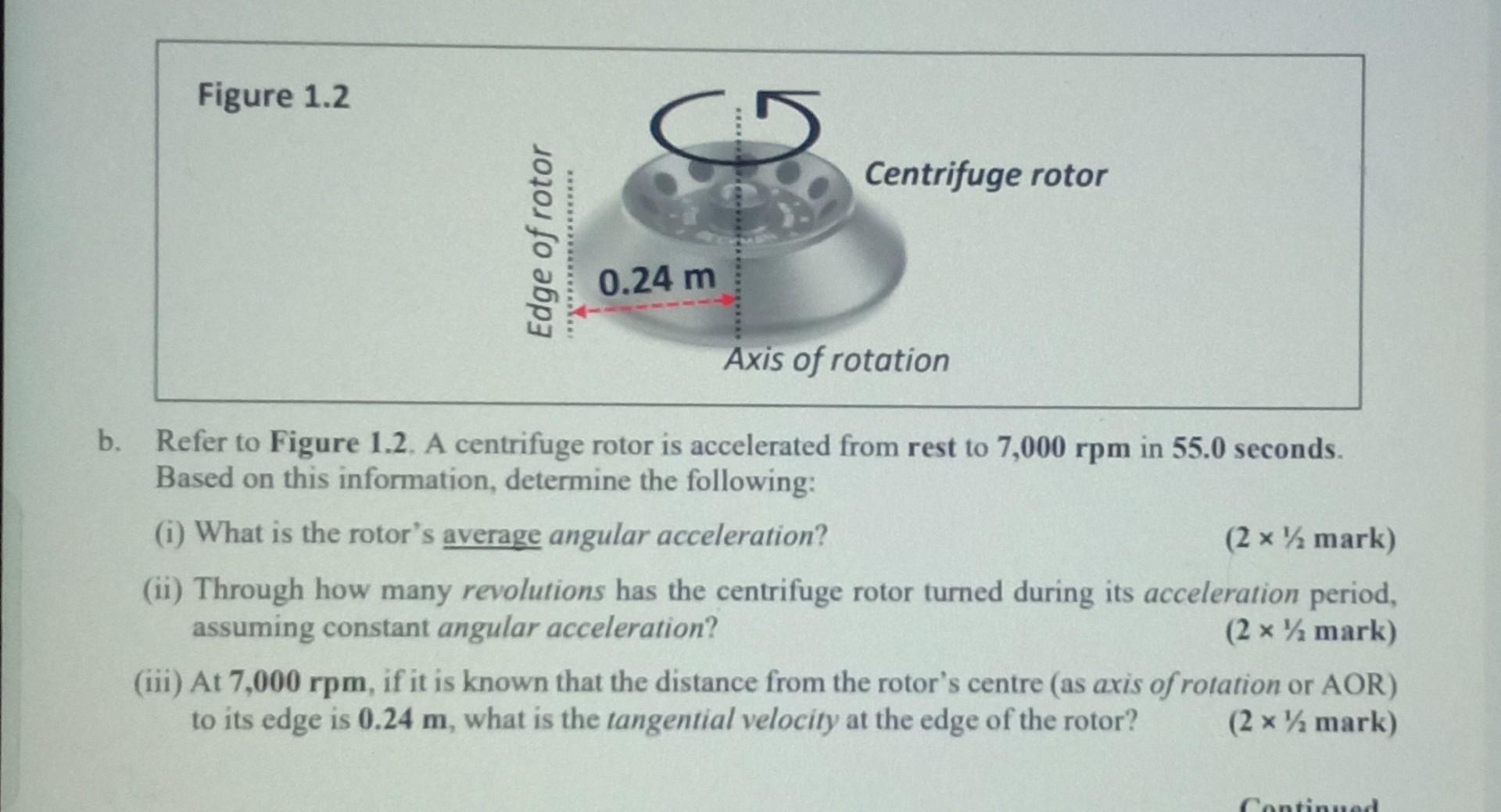 Figure 1 2 Edge Of Rotor 0 24 M Centrifuge Rotor Axis Of Rotation B Refer To Figure 1 2 A Centrifuge Rotor Is Accelera 1