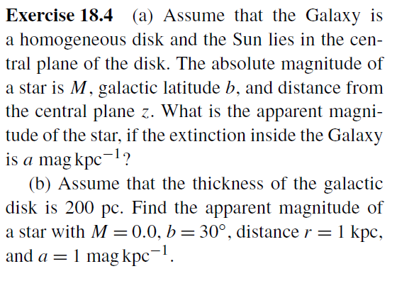Exercise 18 4 A Assume That The Galaxy Is A Homogeneous Disk And The Sun Lies In The Cen Tral Plane Of The Disk The 1
