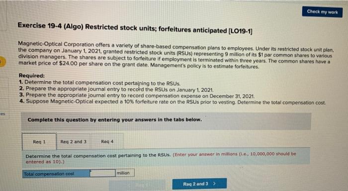 Check My Work Exercise 19 4 Algo Restricted Stock Units Forfeitures Anticipated Lo19 1 Magnetic Optical Corporation 1