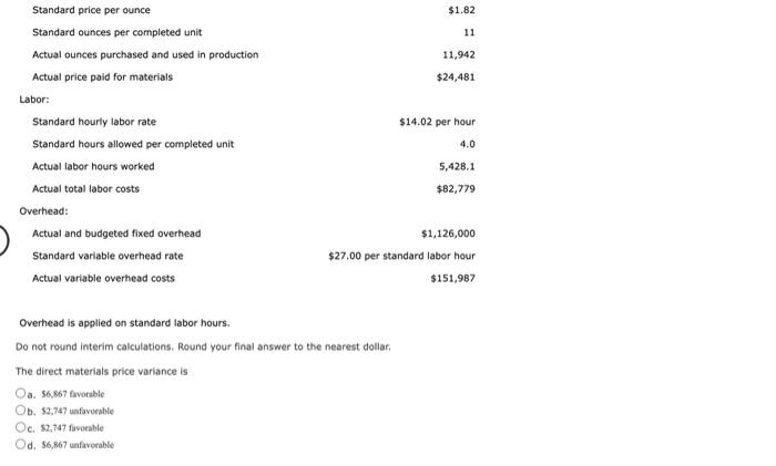 975 Units 1 054 Units 1 82 11 11 942 24 481 The Following Data Are Given For Stringer Company Budgeted Production Act 2
