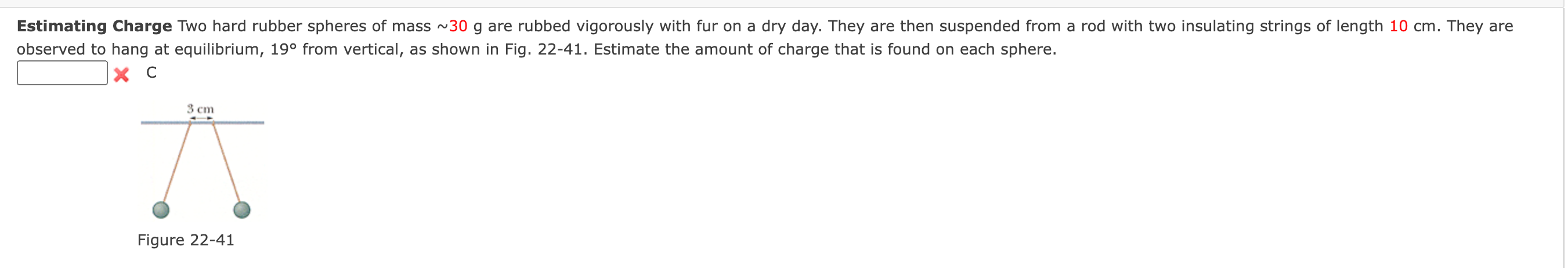 Estimating Charge Two Hard Rubber Spheres Of Mass 30 G Are Rubbed Vigorously With Fur On A Dry Day They Are Then Suspe 1