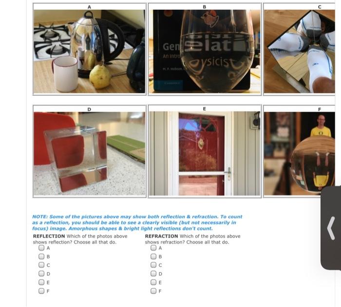4 Reflection Which Of The Photos Above Shows Reflection Choose All That Do A B C D Note Some Of The Pictures Above Ma 1