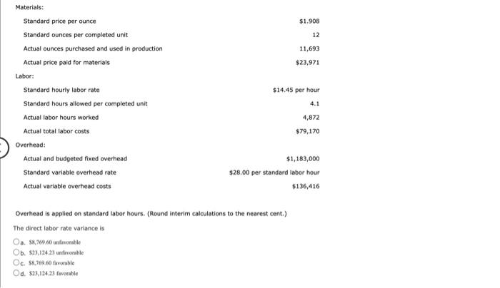 1 053 Units 946 Units 1 908 12 11 693 23 971 The Following Data Are Given For Harry Company Budgeted Production Actua 2