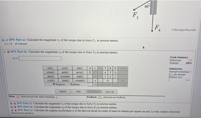 13 Problem 6 A Uniform Thin Rod Of Mass M 3 1 Kg And Length L 1 6 M Can Rotate About An Axle Through Its Center Fo 2