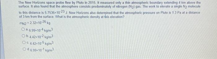 The New Horizons Space Probe Flew By Pluto In 2015 It Measured Only A Thin Atmospheric Boundary Extending 4 Km Above Th 1