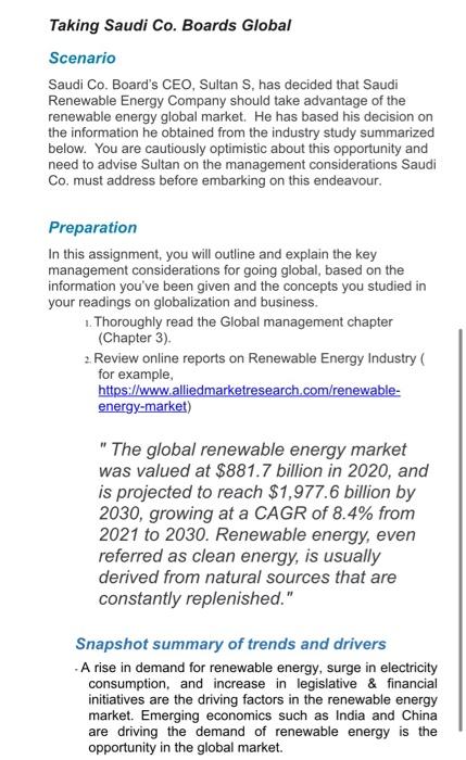 Taking Saudi Co Boards Global Scenario Saudi Co Board S Ceo Sultan S Has Decided That Saudi Renewable Energy Company 1
