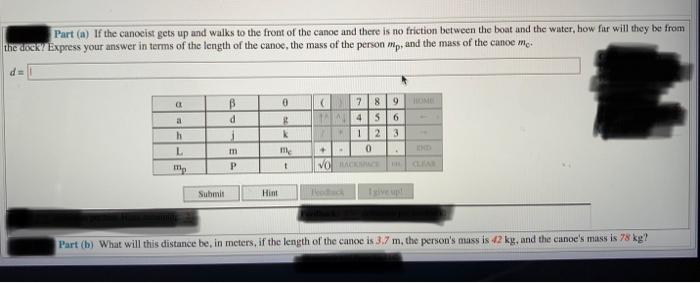 14 Problem 10 A Person Is Sitting At The Very Back Of A Canoe Of Length L When The Front Just Bumps Into The Dock 2