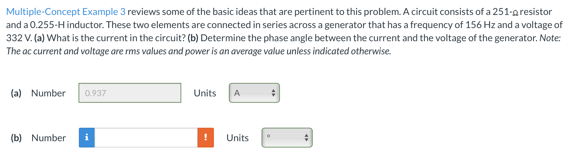 Multiple Concept Example 3 Reviews Some Of The Basic Ideas That Are Pertinent To This Problem A Circuit Consists Of A 2 1