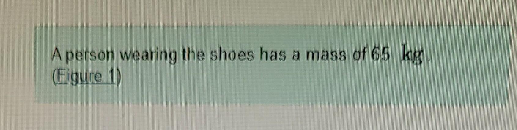 A Person Wearing The Shoes Has A Mass Of 65 Kg Figure 1 Part A Estimate The Pressure Exerted On A Floor By One Point 1