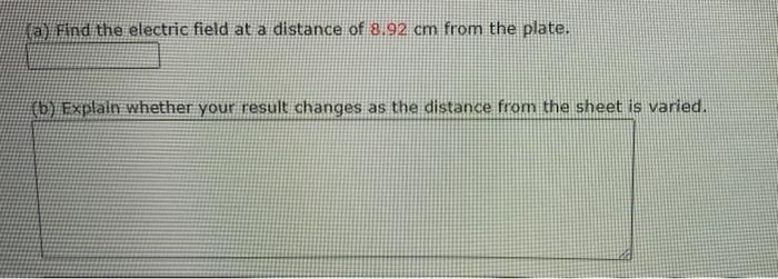 Question A Nonconducting Thin Plane Sheet Of Charge Carries A Uniform Charge Per Unit Area Of 6 30 Uc M 2 As In The Fi 4
