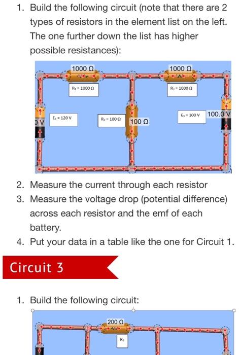 1 Choose The Lab Option And Build The Circuit Shown Below Click On The Resistors And Batteries To Set Their Values I 2