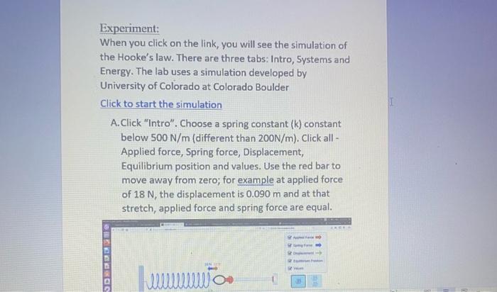 Introduction Hooke S Law F Kax Where F Is The Restoring Force K Is The Spring Constant And Ax Is The Displacement Hig 2