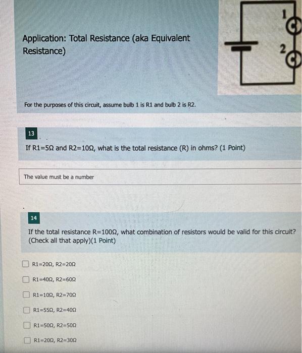 Application Total Resistance Aka Equivalent Resistance For The Purposes Of This Circuit Assume Bulb 1 Is R1 And Bulb 1
