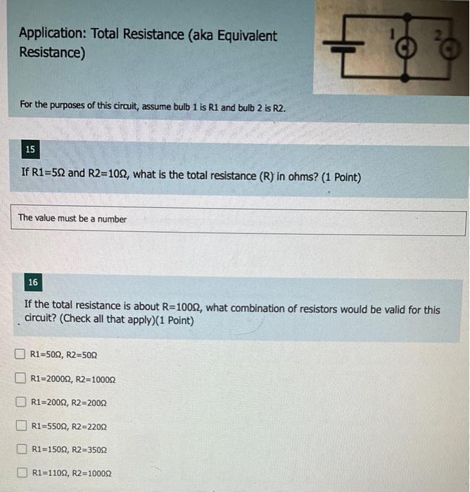 Application Total Resistance Aka Equivalent Resistance For The Purposes Of This Circuit Assume Bulb 1 Is R1 And Bulb 1