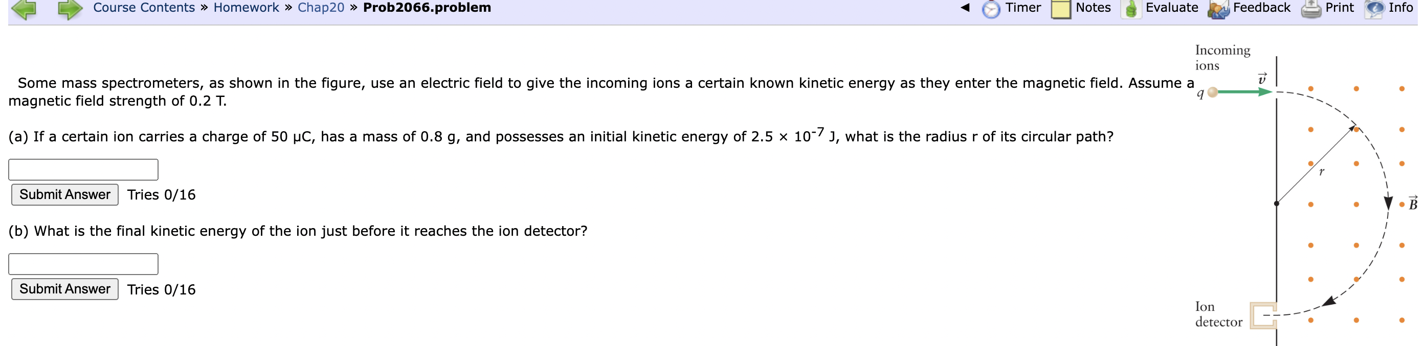 Course Contents Homework Chap20 Prob2066 Problem Submit Answer Tries 0 16 B What Is The Final Kinetic Energy Of 1