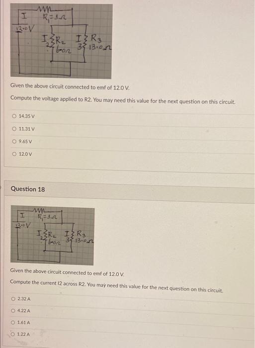 I 12 0 V O 5 11 Ohm Ww Given The Above Circuit Connected To Emf Of 12 0 Compute The Equivalent Resistance You May Need 2