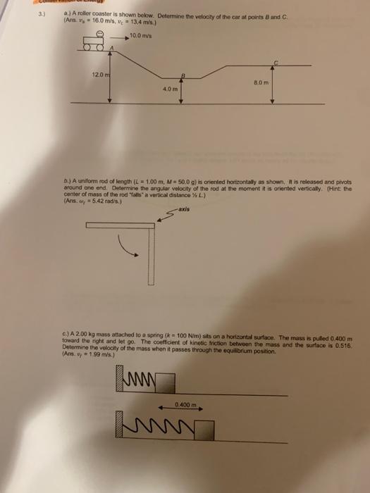 I Am Given The Answers Just Need Help With The Equations 1