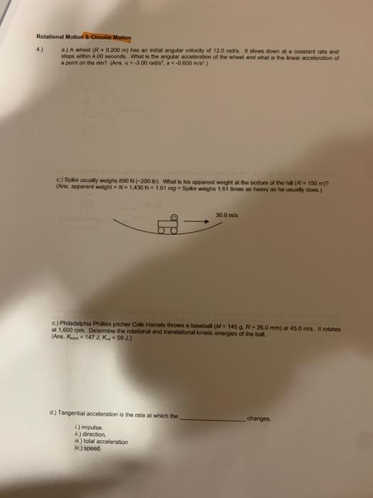 I Am Given The Answers Just Need Help With The Equations 2