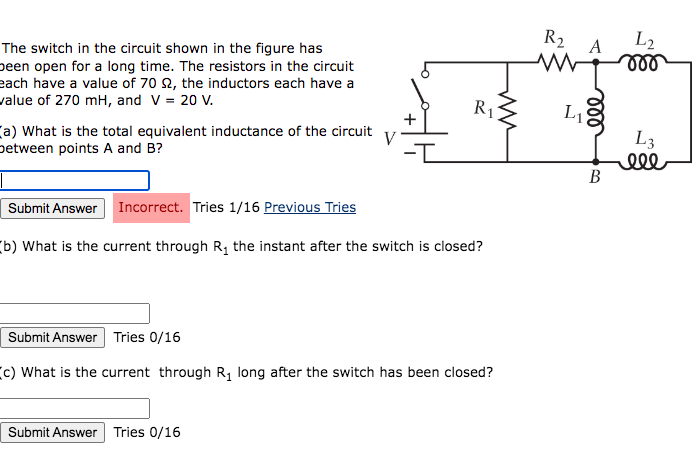 The Switch In The Circuit Shown In The Figure Has Peen Open For A Long Time The Resistors In The Circuit Each Have A Va 1