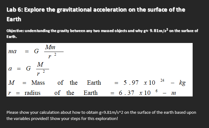 Objective Understanding The Gravity Between Any Two Massed Objects And Why G 9 81m S2 On The Surface Of Earth Please S 1
