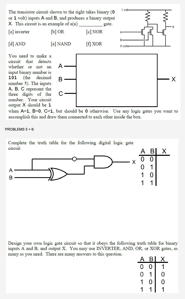 Problem 1 A Convert The Binary Numbers 101 And 110101101 To Decimal Representation B Convert The Decimal Numbers 1 2