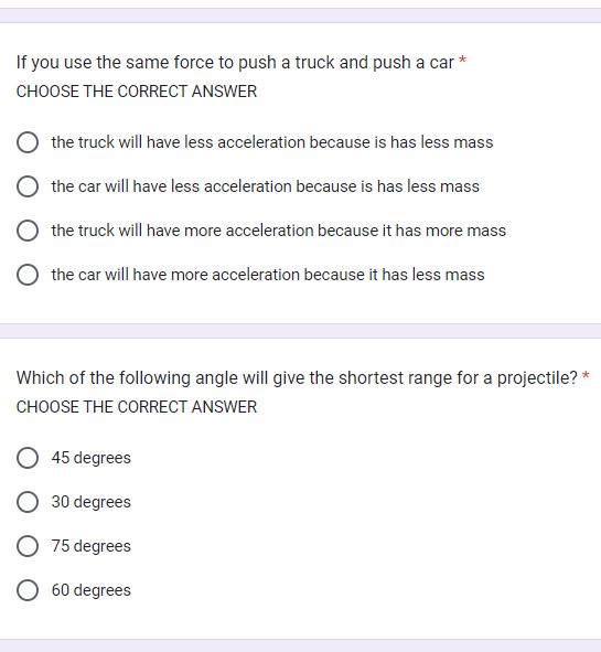 If You Use The Same Force To Push A Truck And Push A Car Choose The Correct Answer The Truck Will Have Less Accelerati 1