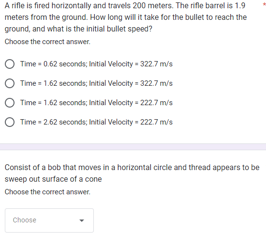 A Rifle Is Fired Horizontally And Travels 200 Meters The Rifle Barrel Is 1 9 Meters From The Ground How Long Will It T 1