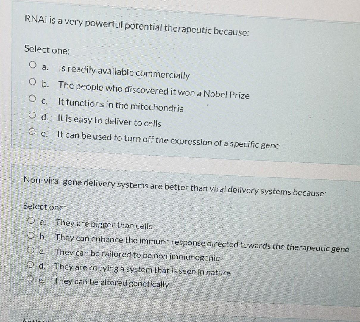 Rnai Is A Very Powerful Potential Therapeutic Because Select One O A Is Readily Available Commercially O B The Peopl 1