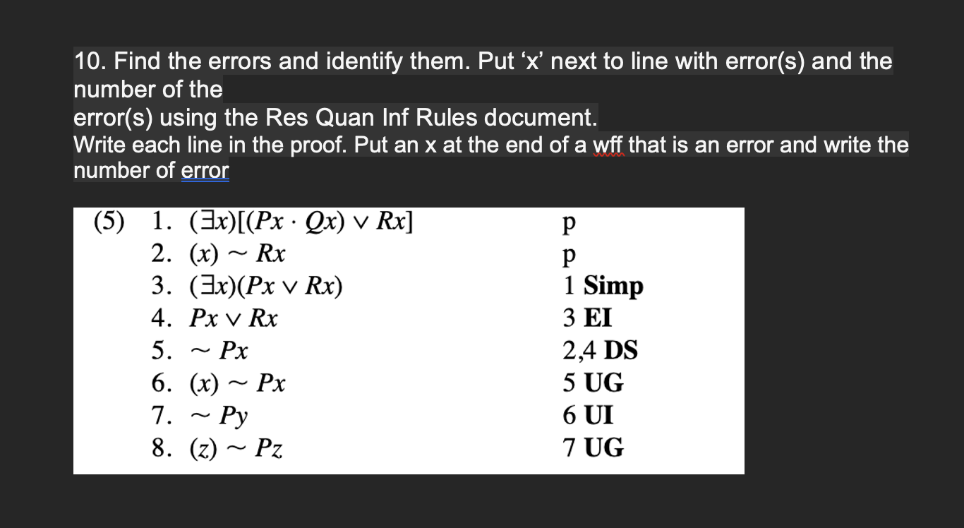 Subject Intro To Logic Please Help Asap 1