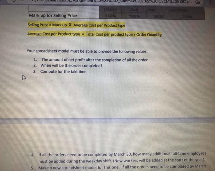 Assuming There Is An Order Of 600 Shelves For Each Type Of Bookshelves And Operations Will Start January 1 2021 And The 5