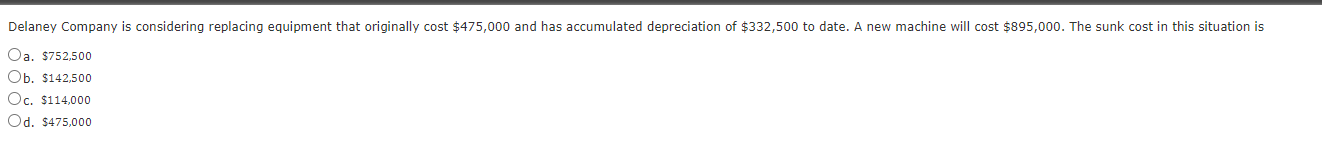 Delaney Company Is Considering Replacing Equipment That Originally Cost 475 000 And Has Accumulated Depreciation Of 33 1