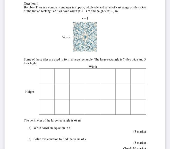 Question 1 Bombay Tiles Is A Company Engages In Supply Wholesale And Retail Of Vast Range Of Tiles One Of The Indian R 1