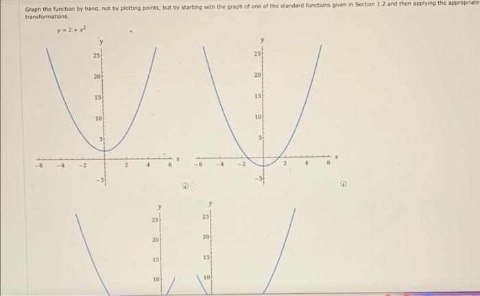 Graph The Function By Hand Not By Plotting Points But By Starting With The Graph Of One Of The Standard Functions Give 1