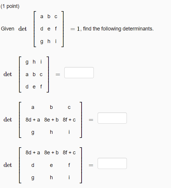 1 Point Given Det Det Det Det Ghi A A B C A B C De F Def G Ghi D G 8d A 8e B 8f C B C 8d A 8e B 8f C H 1